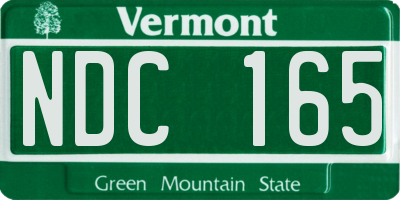 VT license plate NDC165