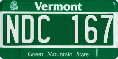 VT license plate NDC167