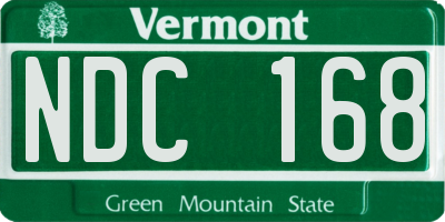 VT license plate NDC168