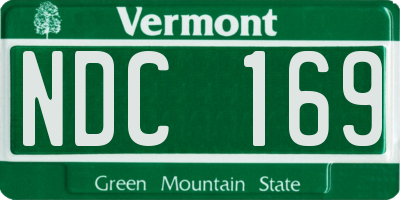 VT license plate NDC169