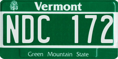 VT license plate NDC172
