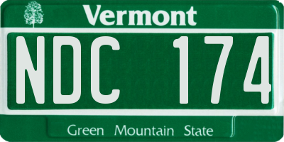 VT license plate NDC174