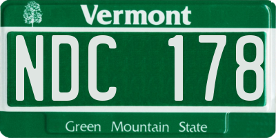 VT license plate NDC178