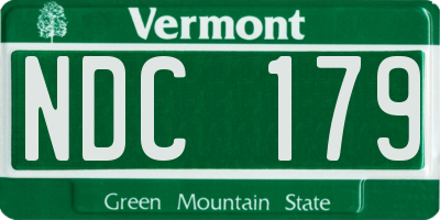 VT license plate NDC179