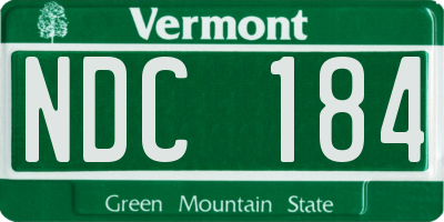 VT license plate NDC184