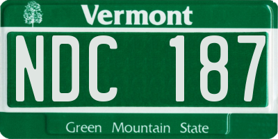 VT license plate NDC187