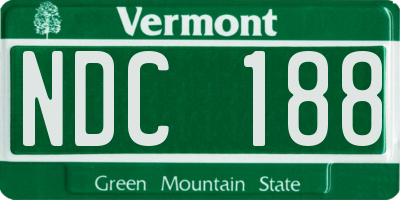 VT license plate NDC188