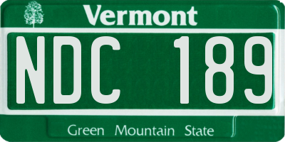 VT license plate NDC189