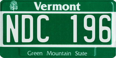 VT license plate NDC196