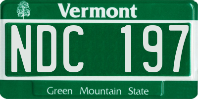 VT license plate NDC197
