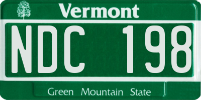VT license plate NDC198