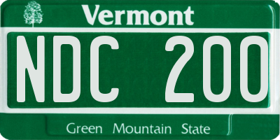 VT license plate NDC200