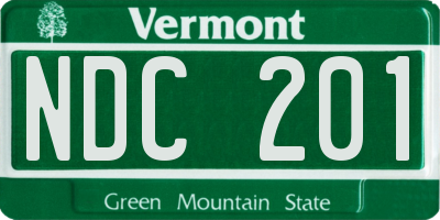 VT license plate NDC201