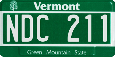 VT license plate NDC211