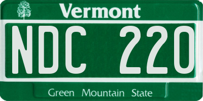 VT license plate NDC220