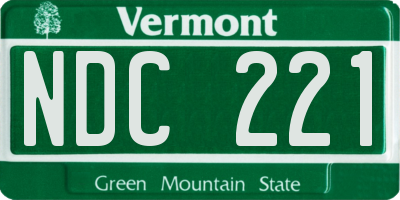 VT license plate NDC221