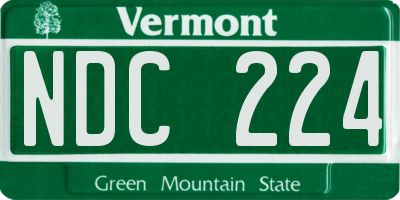VT license plate NDC224