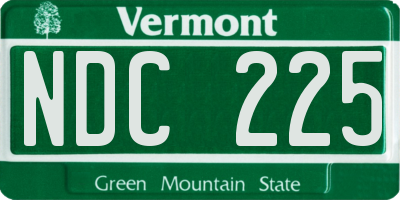 VT license plate NDC225
