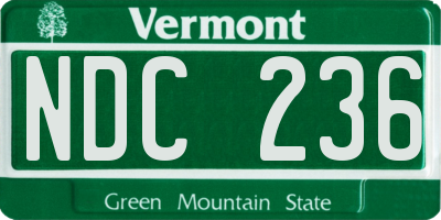VT license plate NDC236