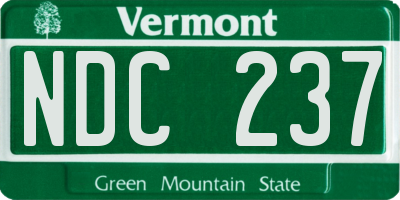 VT license plate NDC237
