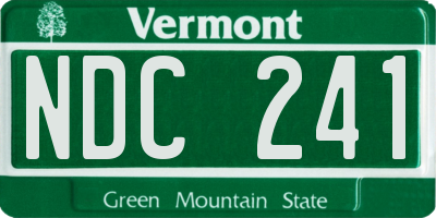 VT license plate NDC241