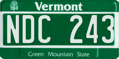 VT license plate NDC243