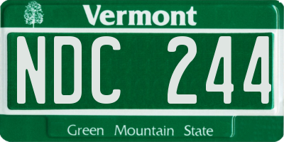 VT license plate NDC244