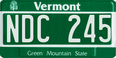 VT license plate NDC245