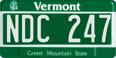 VT license plate NDC247
