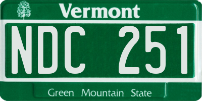 VT license plate NDC251