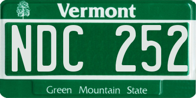 VT license plate NDC252