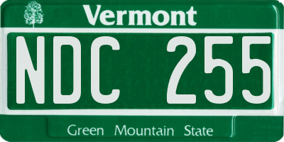 VT license plate NDC255