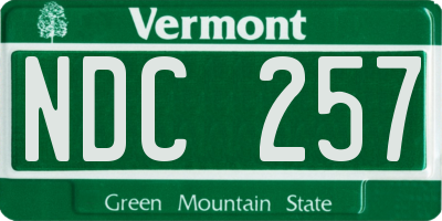 VT license plate NDC257