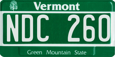 VT license plate NDC260