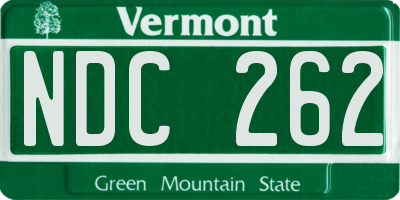 VT license plate NDC262