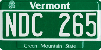 VT license plate NDC265