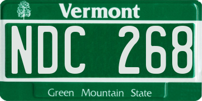 VT license plate NDC268