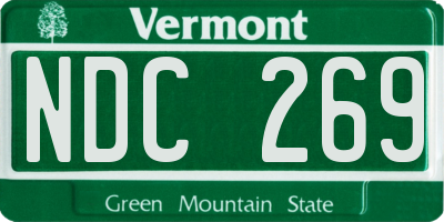 VT license plate NDC269