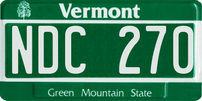 VT license plate NDC270