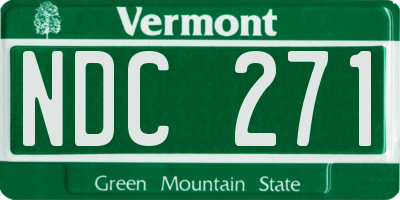 VT license plate NDC271