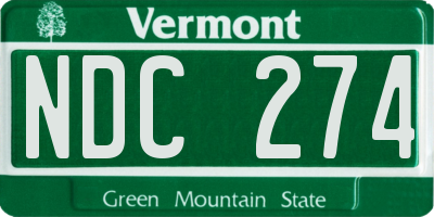 VT license plate NDC274