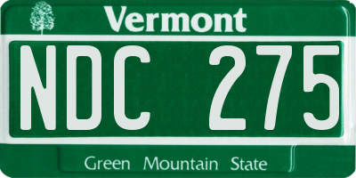 VT license plate NDC275
