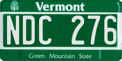 VT license plate NDC276