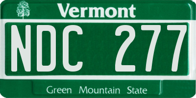 VT license plate NDC277