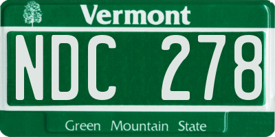 VT license plate NDC278