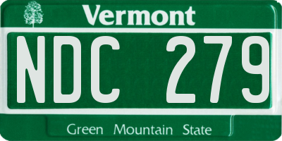 VT license plate NDC279