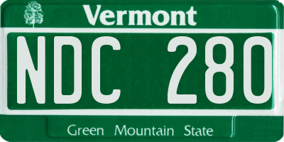 VT license plate NDC280