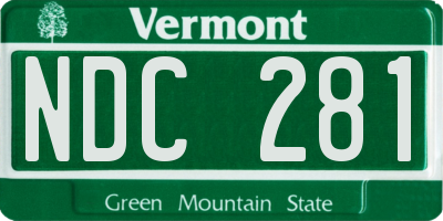 VT license plate NDC281