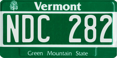 VT license plate NDC282