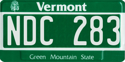 VT license plate NDC283